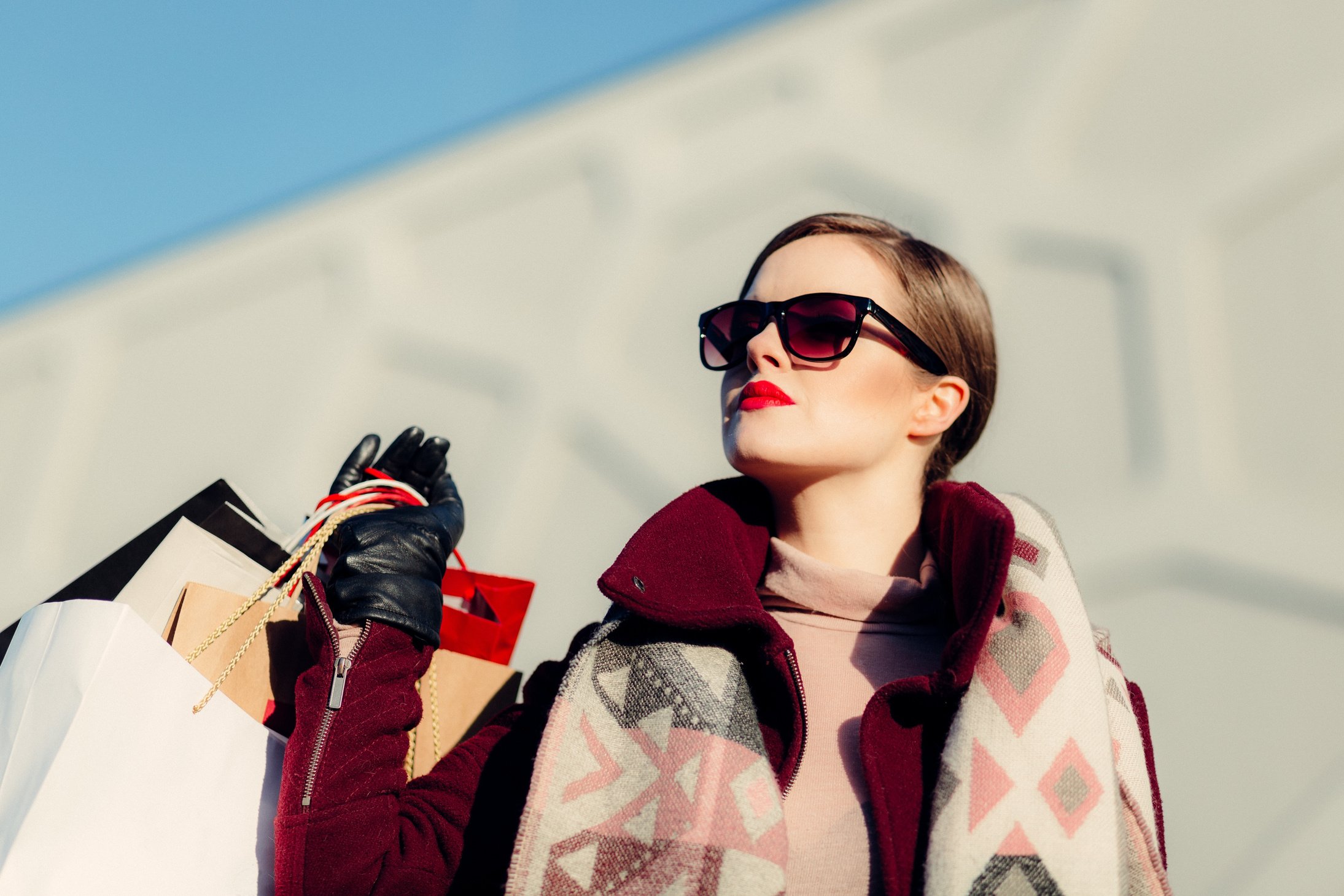 Woman Shopping Outdoors